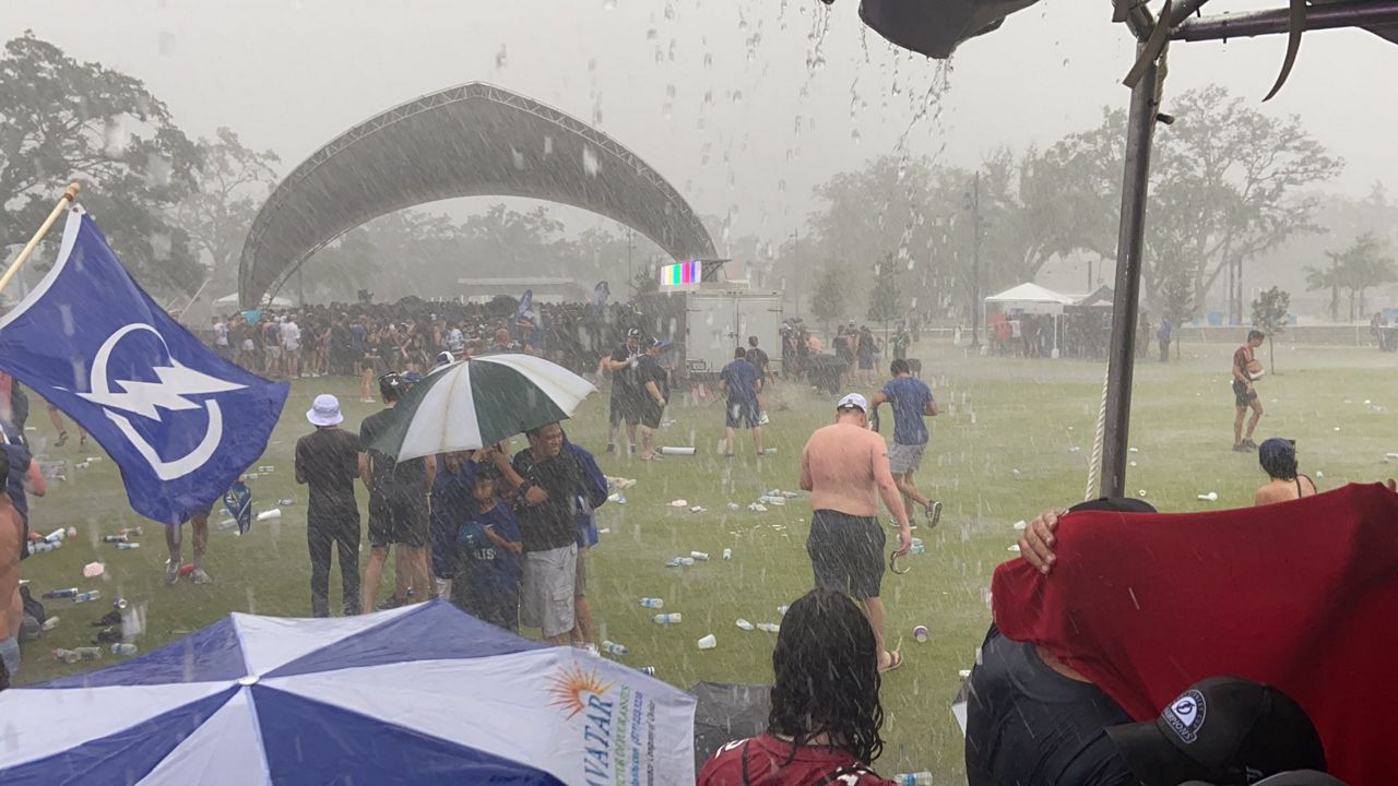 The celebration at Julian B. Lane Riverfront Park was canceled due to weather (Spectrum News/Dalia Dangerfield)