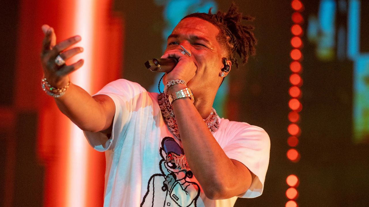 Lil Baby performs during Lil Baby's Birthday Party at State Farm Arena on Saturday, Dec. 9, 2022, in Atlanta. (Photo by Paul R. Giunta/Invision/AP)