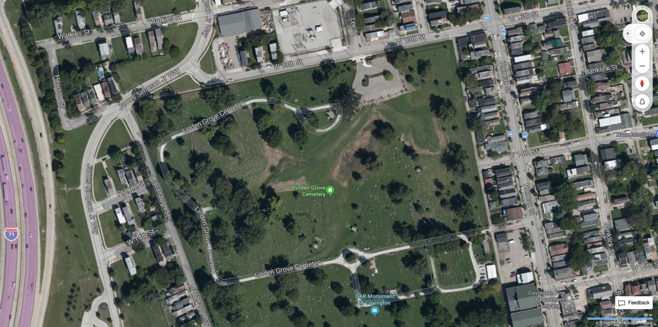 Linden Grove Cemetery (Courtesy: Bing Maps)