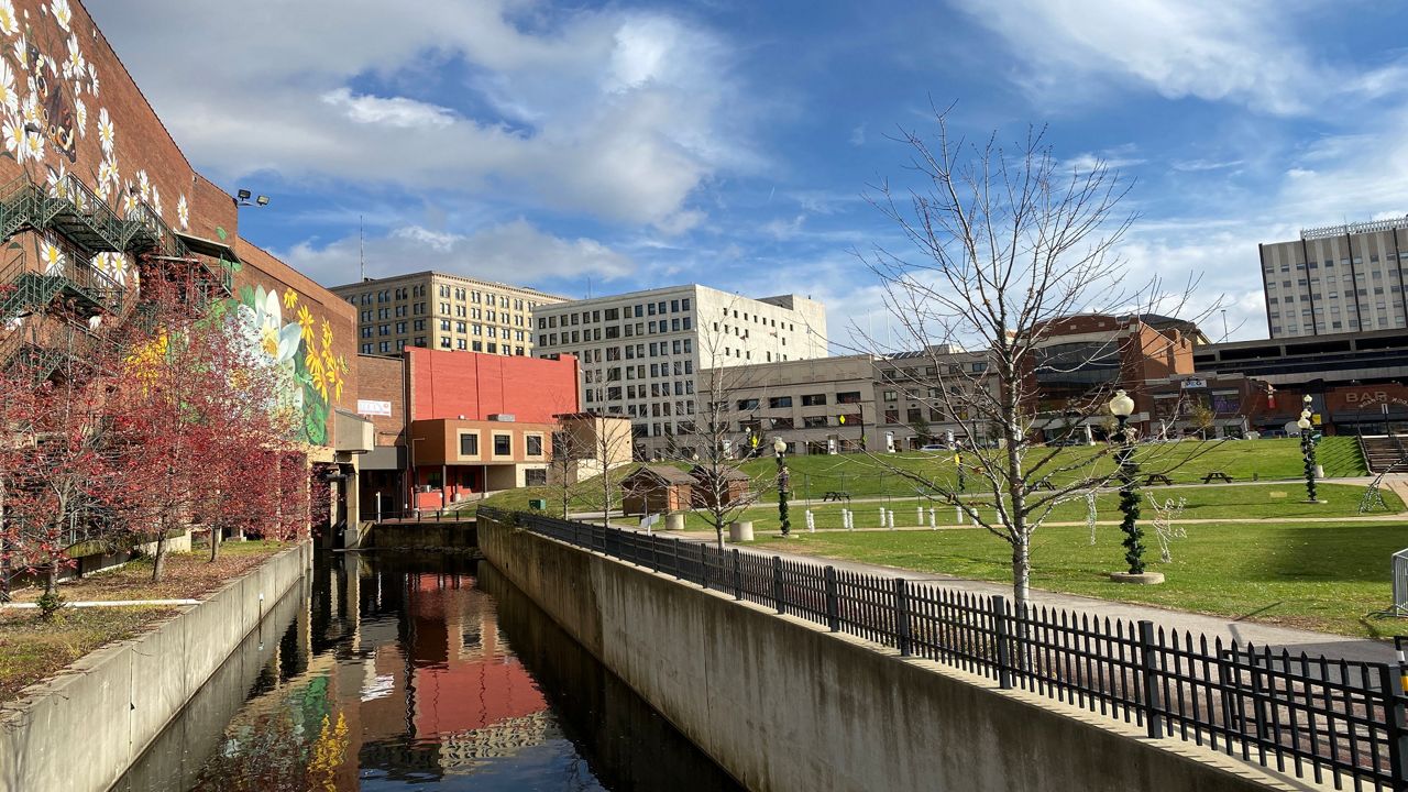 Despite the Ohio & Erie Canal running along the park’s border, the space doesn’t offer a traditional park setting. (Jennifer Conn/Spectrum News1)