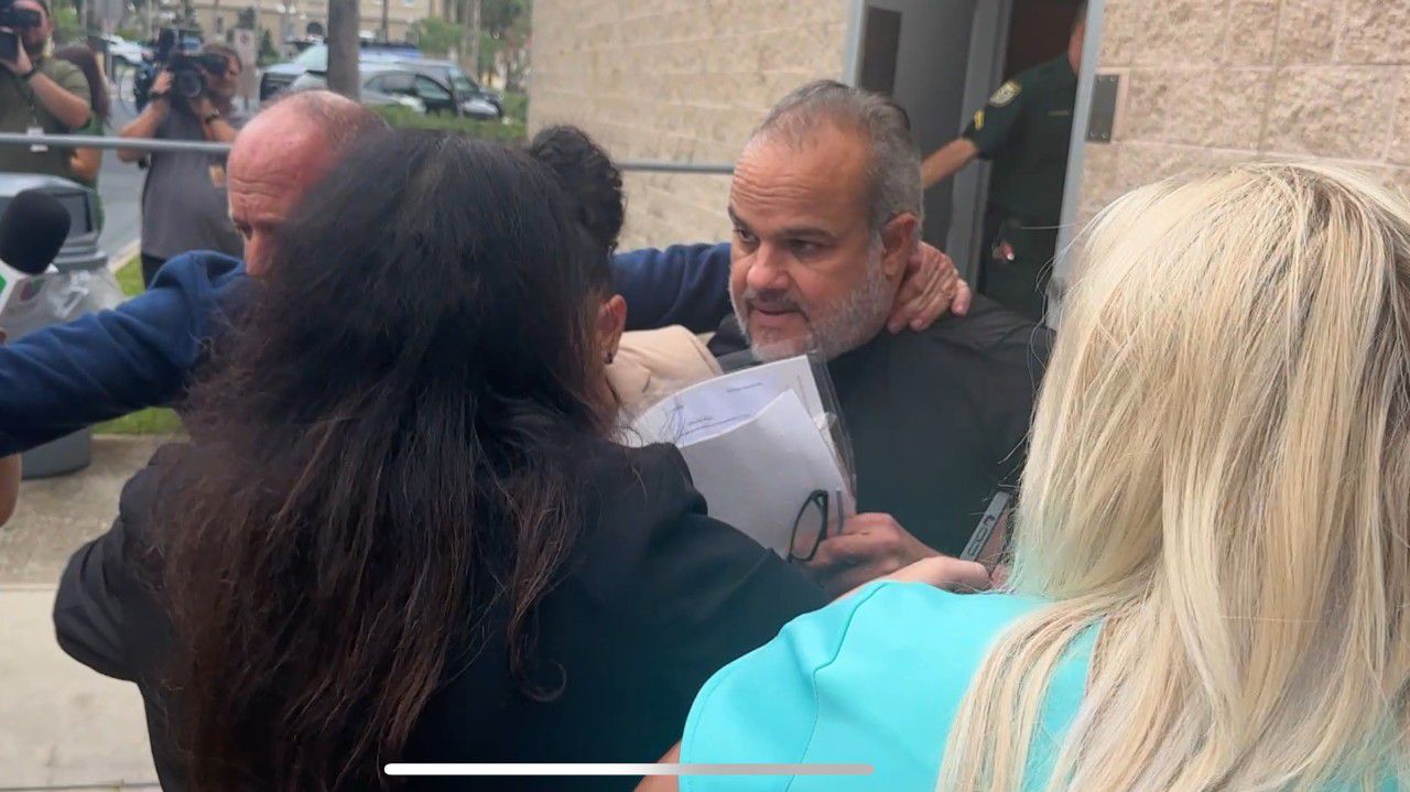 Suspended Osceola County Sheriff Marcos Lopez is released from the Lake County Jail on a $1 million bond Thursday. (Spectrum News)