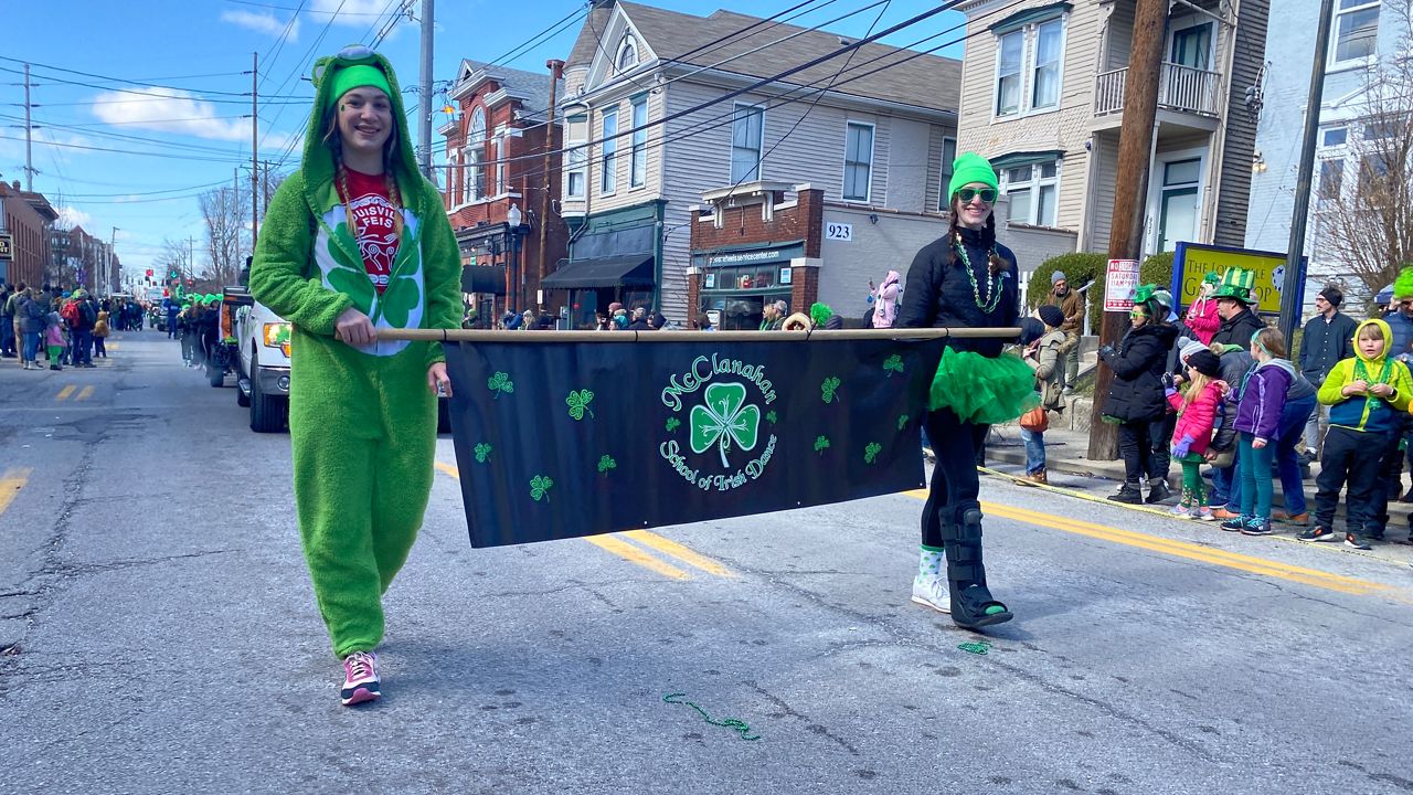 Members from McClanahan School of Irish Dance walked in the parade. (Spectrum News 1/Erin Wilson)