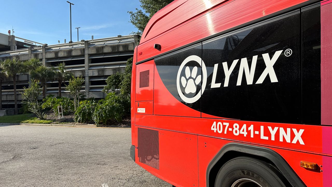 Lynx bus at the Orlando International Airport (Devin Martin / Spectrum News 13)