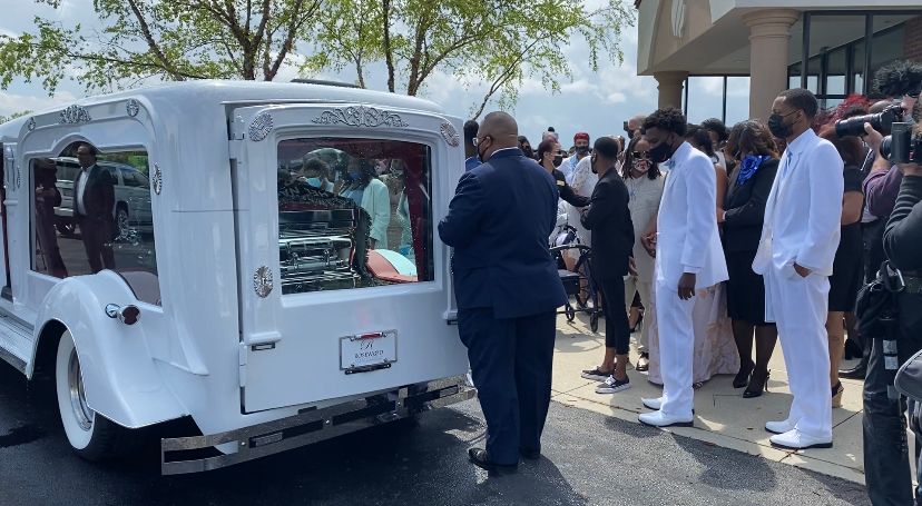 Hearse at Ma'Khia Bryant's funeral