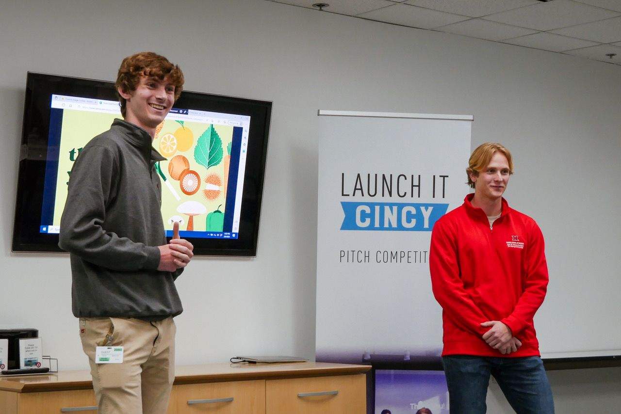 Mac Hoeweler and Connor Paton, co-founders of Nosh, make up one of the three winning teams at this year's Launch It: Cincy Pitch Night. (Photo courtesy of Main Street Ventures)