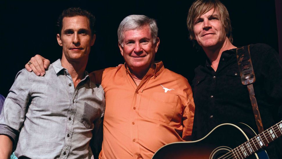 Pictured, from left, Matthew McConaughey, Mack Brown and Jack Ingram in 2013. Image/Mack, Jack & McConaughey, Facebook