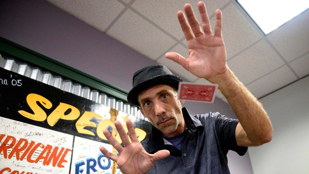 Paul Carpenter, a New Orleans magician, says he was hired in January by Steve Kramer, who has worked on ballot access for Democratic presidential candidate Dean Phillips, to use AI software to imitate President Joe Biden's voice to convince New Hampshire Democrat voters not to vote in the state's presidential primary.  (AP Photo/Matthew Hinton)