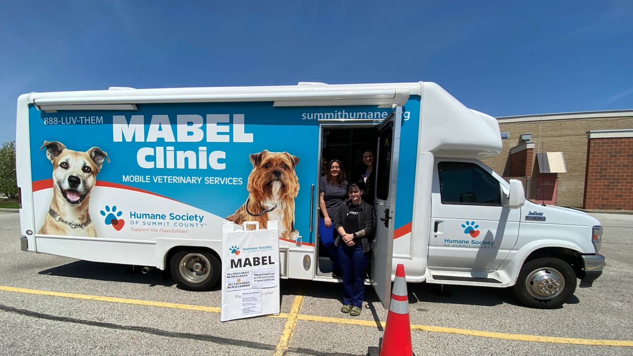 The Humane Society of Summit County's MABEL mobile vet clinic has been well received around the county. (From top right) Director of Operations Kristin Branagan, MABEL Coordinator and vet tech Casey Hengle and veterinary assistant Cora Bowser. (Jennifer Conn/Spectrum News1) 