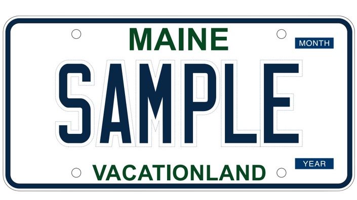 The new standard plate, available without the tree and star design. (Maine Secretary of State)