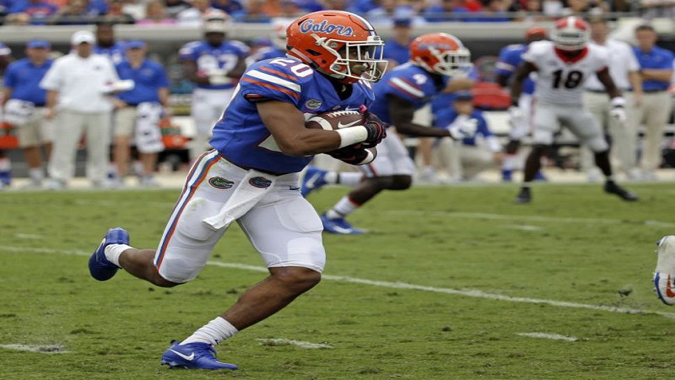 Malik Davis gained 61 yards on 13 carries during the first Gators' three games.