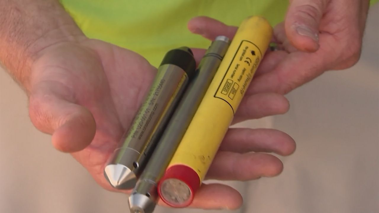 Sensors used by USGS to gather storm surge data (Mallory Nicholls/Spectrum News)