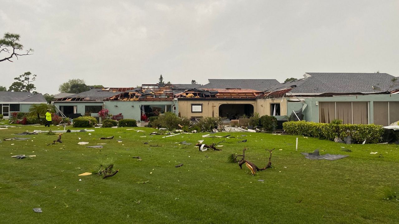 Winds causing damage, injury near El Conquistador in Manatee