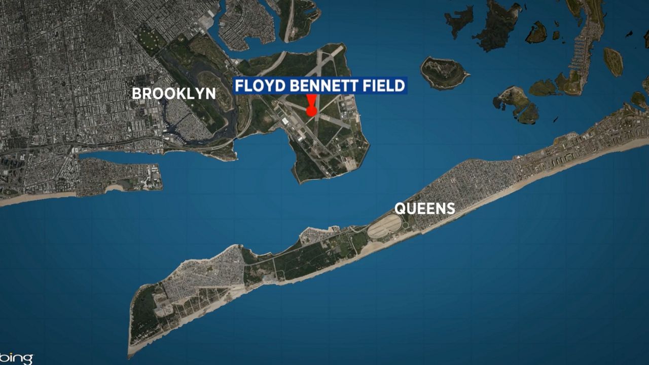 A map showing Floyd Bennett Field in Brooklyn is pictured.