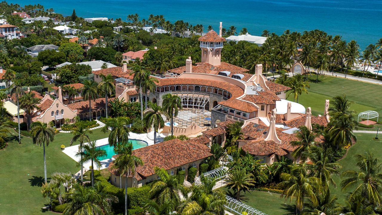 An aerial view of former President Donald Trump's Mar-a-Lago club in Palm Beach, Fla., on Aug. 31, 2022. (AP Photo/Steve Helber, File)