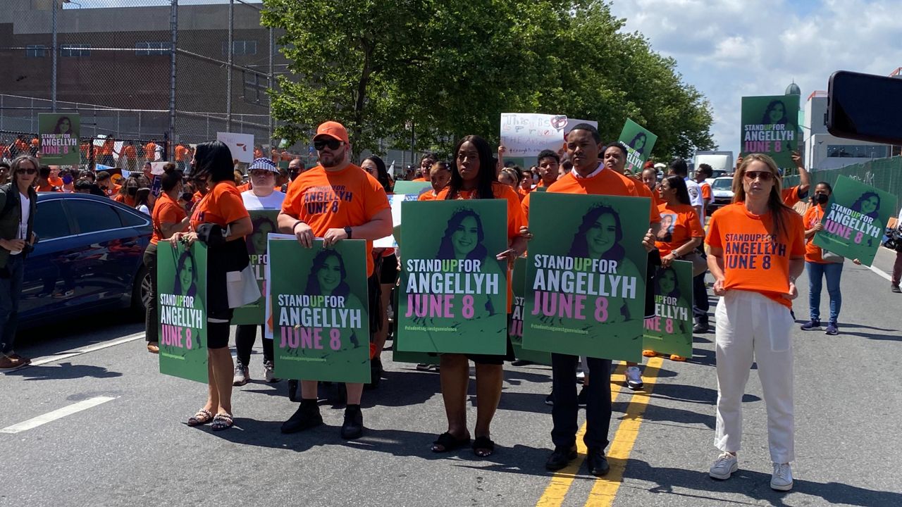 Bronx, New York, USA. 14th June, 2022. Bronx students, teachers and parents  marched through the streets of Hunts Point in the Bronx, NY June 14, 2022  against gun violene and remember Kyhara