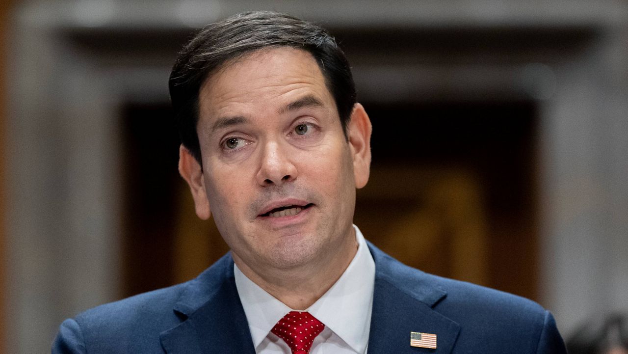 Sen. Marco Rubio, R-Fla., President-elect Donald Trump's choice to be Secretary of State, appears before the Senate Foreign Relations Committee for his confirmation hearing, at the Capitol in Washington, Wednesday, Jan. 15, 2025. (AP Photo/Alex Brandon)