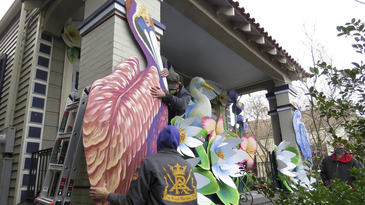 With Mardi Gras effectively canceled this year, thousands of New Orleans homeowners decorated their houses to look like floats. (AP Photo/Janet McConnaughey)
