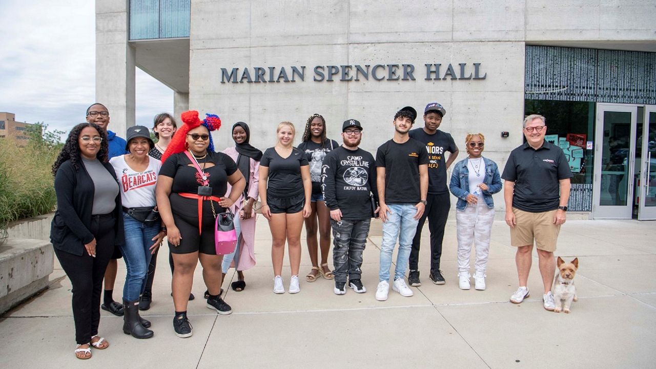 The Marian Spencer Scholars moved into their dorms at the University of Cincinnati on Sunday. Aug. 14. The group of 10 CPS graduates are part of the program's inaugural class. (Photo courtesy of University of Cincinnati)