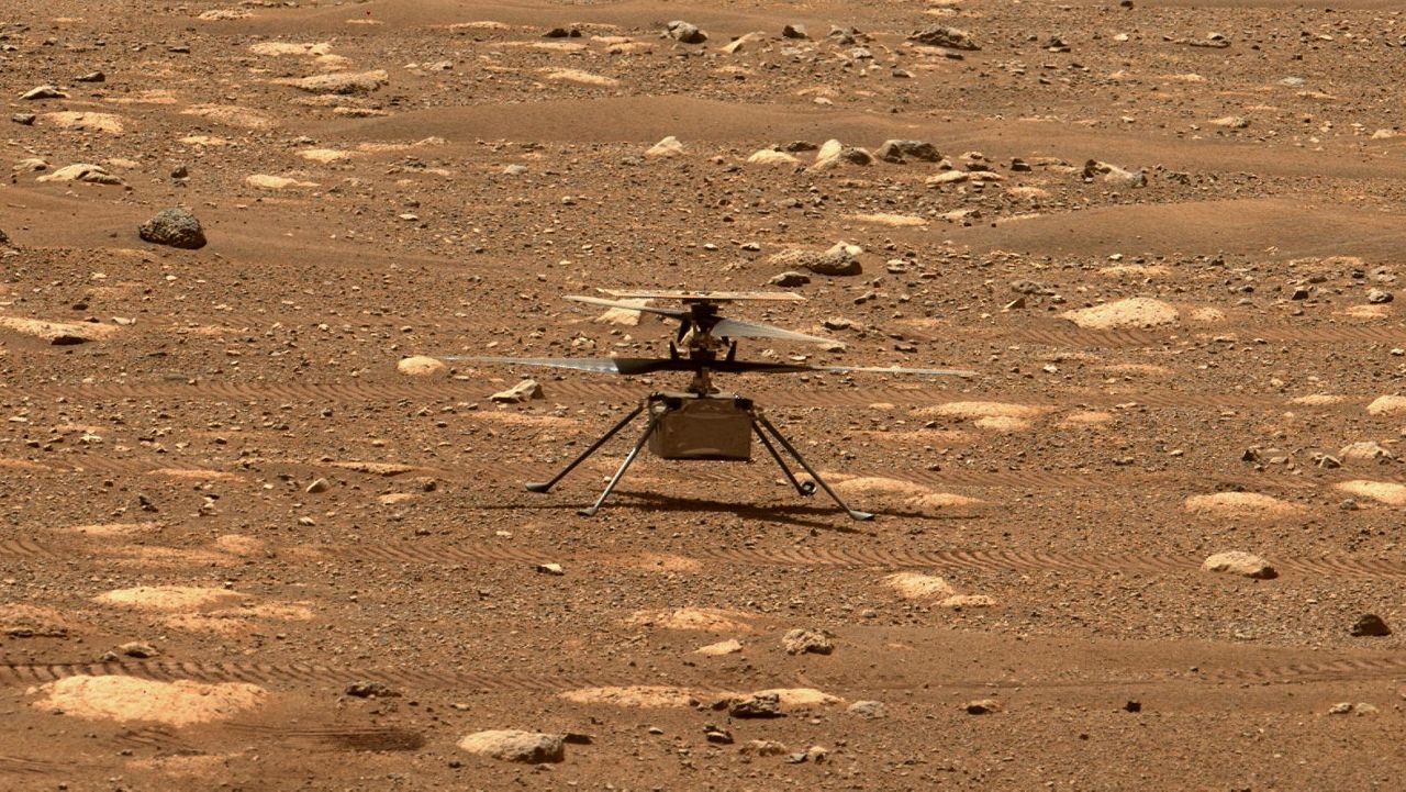A drone on a mission on Mars