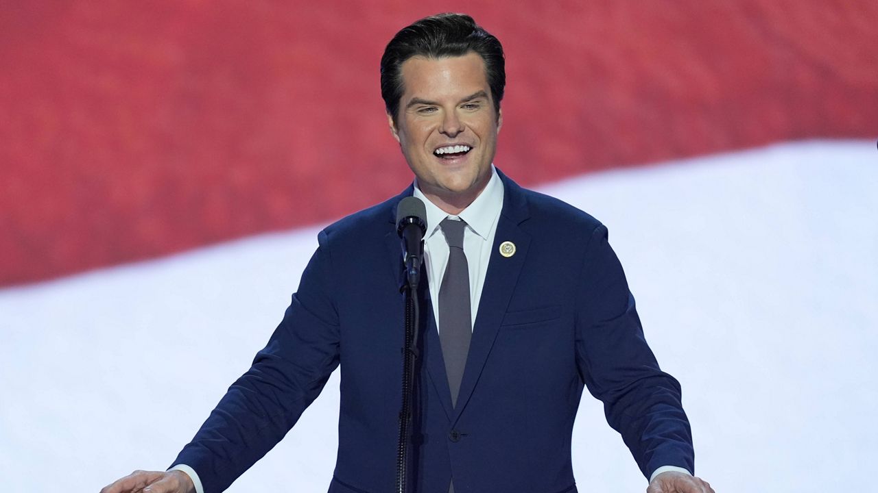 Rep. Matt Gaetz, R-Fla., speaks at the Republican National Convention in Milwaukee, Wednesday, July 17, 2024. (AP Photo/J. Scott Applewhite, File)