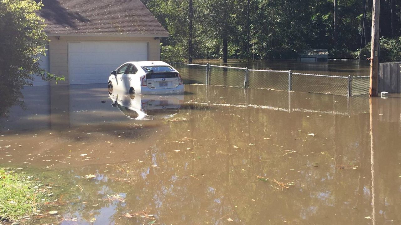 Flooding in Lumberton after Hurricane Matthew.  National Weather Service photo.