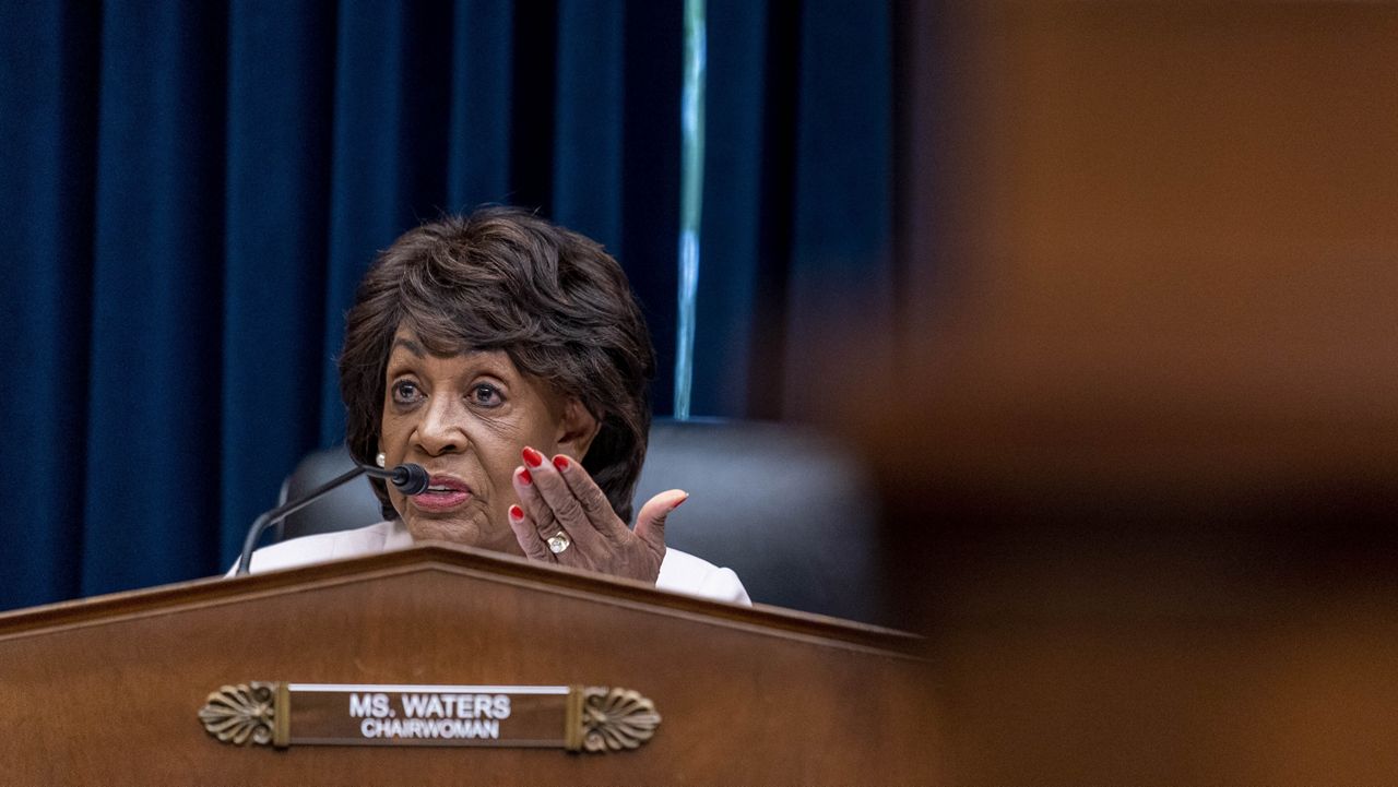 Chairwoman Maxine Waters, D-Calif., questions banking leaders as they appear before a House Committee on Financial Services Committee hearing on "Holding Megabanks Accountable: Oversight of America's Largest Consumer Facing Banks" on Capitol Hill in Washington, Wednesday, Sept. 21, 2022. (AP Photo/Andrew Harnik)