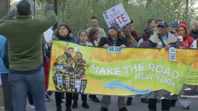 NYC May Day rally focuses on Trump and private prisons