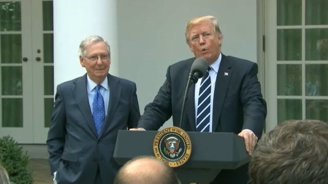 Senate Majority Leader Mitch McConnell and President Donald Trump