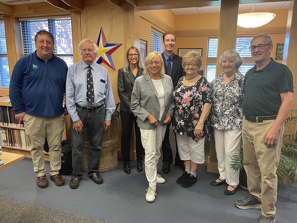 From left: Adam Fisher, Rep John Martin, Pamela Ashby (UMFK), Patrick Lacroix (director, Acadian Archives), Hon. Judy Paradis, Sister Jackie Ayotte (director, Long Lake Public Library) and Rep Danny Martin. (Contribute photo)