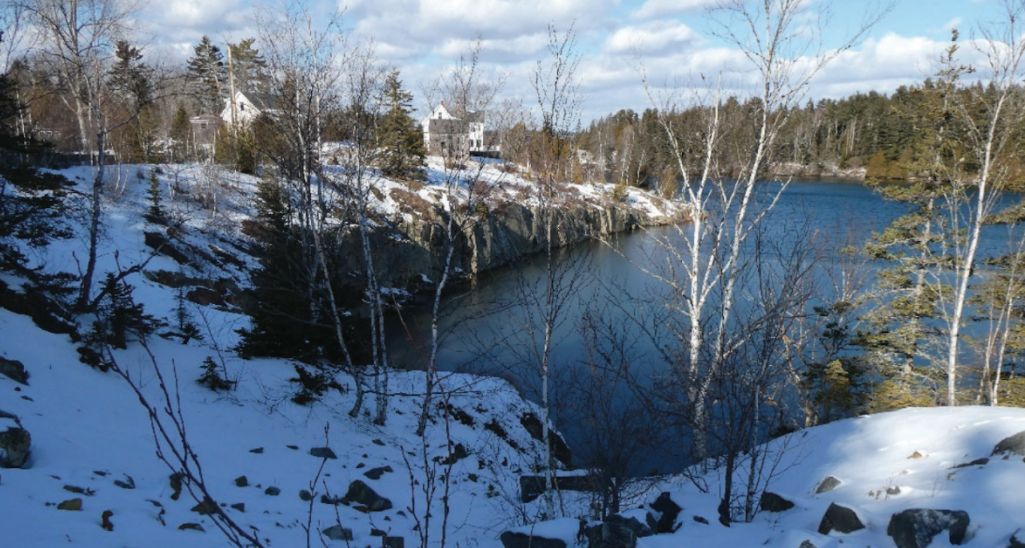 A recent view of the former open-pit Callahan Mine in Hancock County. (Photo courtesy of EPA)