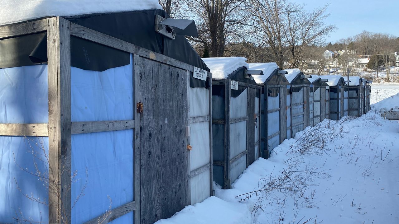 WINTER CAMPING OVERNIGHT On the ICE! + Ice Fishing in Maine +