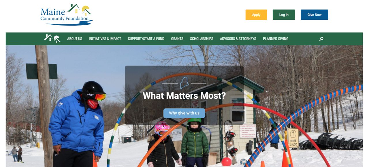 The Maine Community Foundation is the second-largest foundation in Maine and has awarded $58 million in grants and scholarships last year. (Screen grab of Mainecf.org).