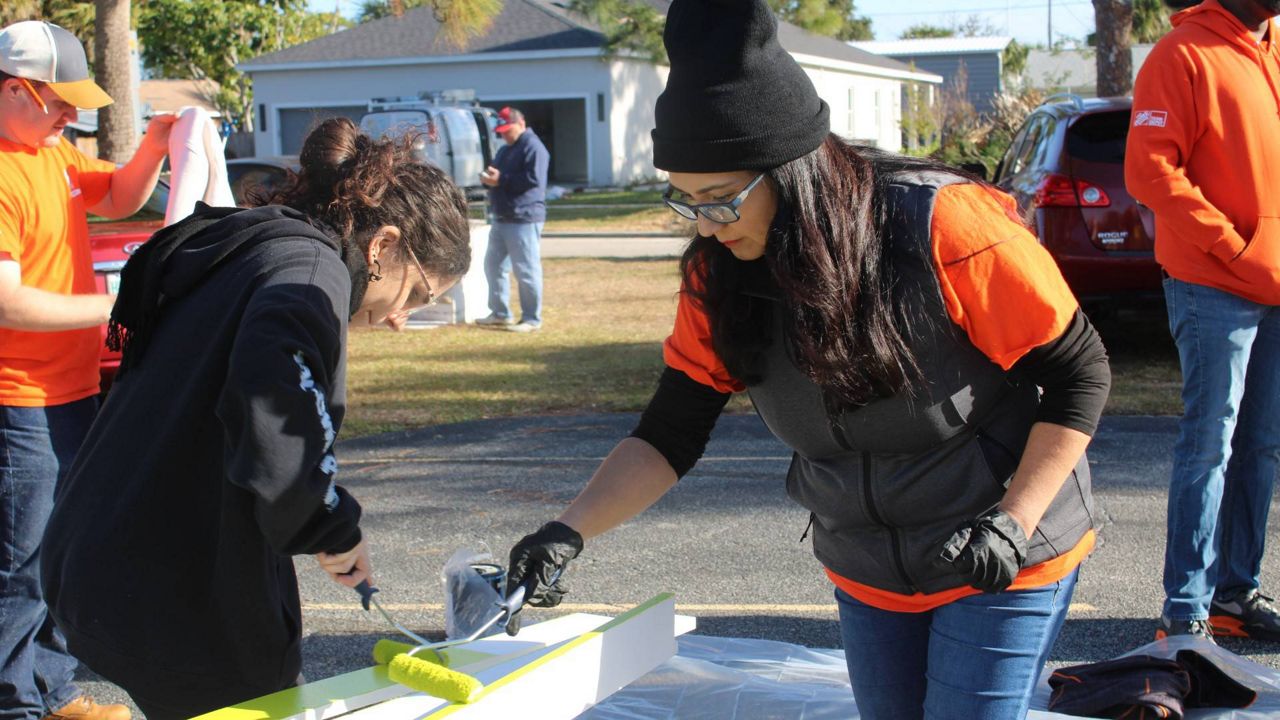 Local Home Depot employees gathered to restore the Disabled American Veterans Chapter 32 building in Melbourne. (Spectrum News/Greg Pallone)