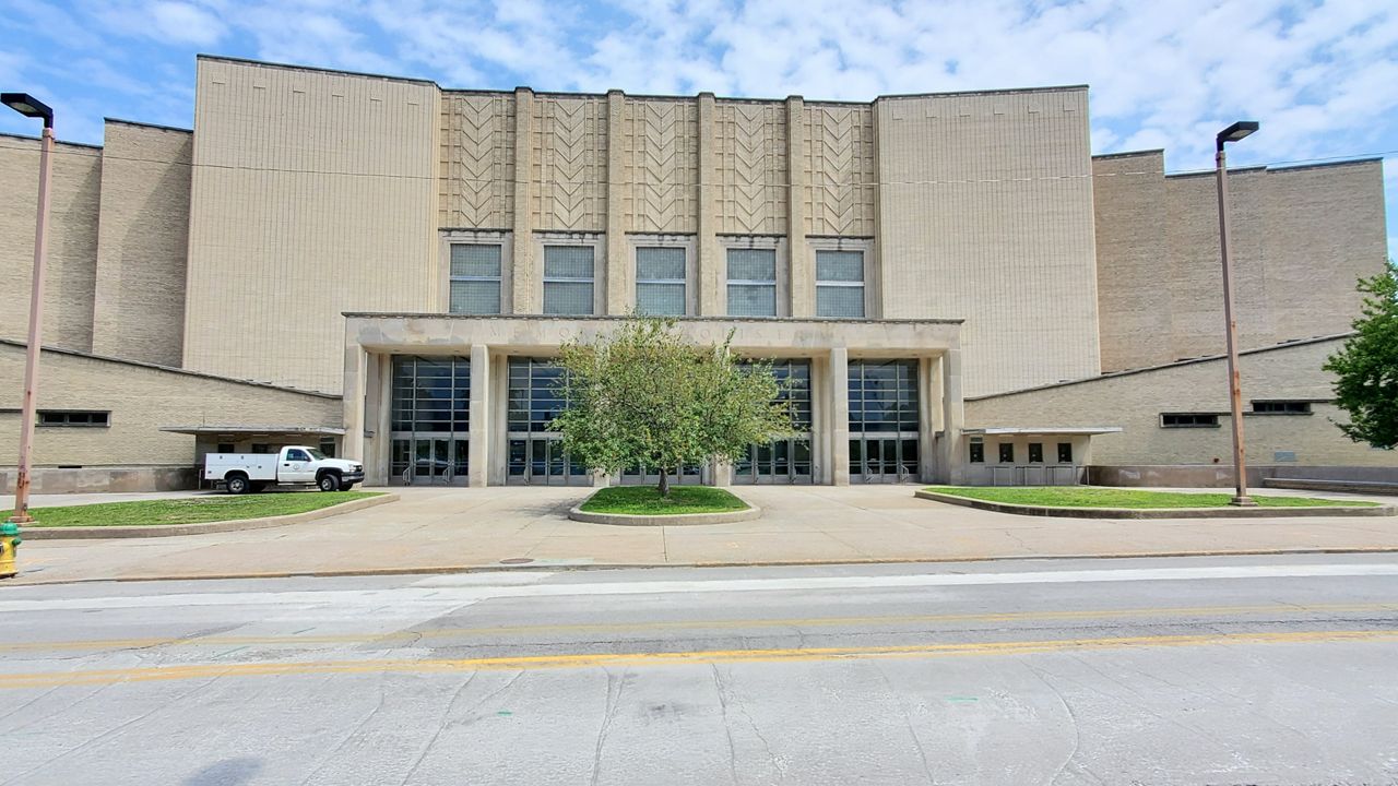 Kentucky's memorial coliseum on a sunny day