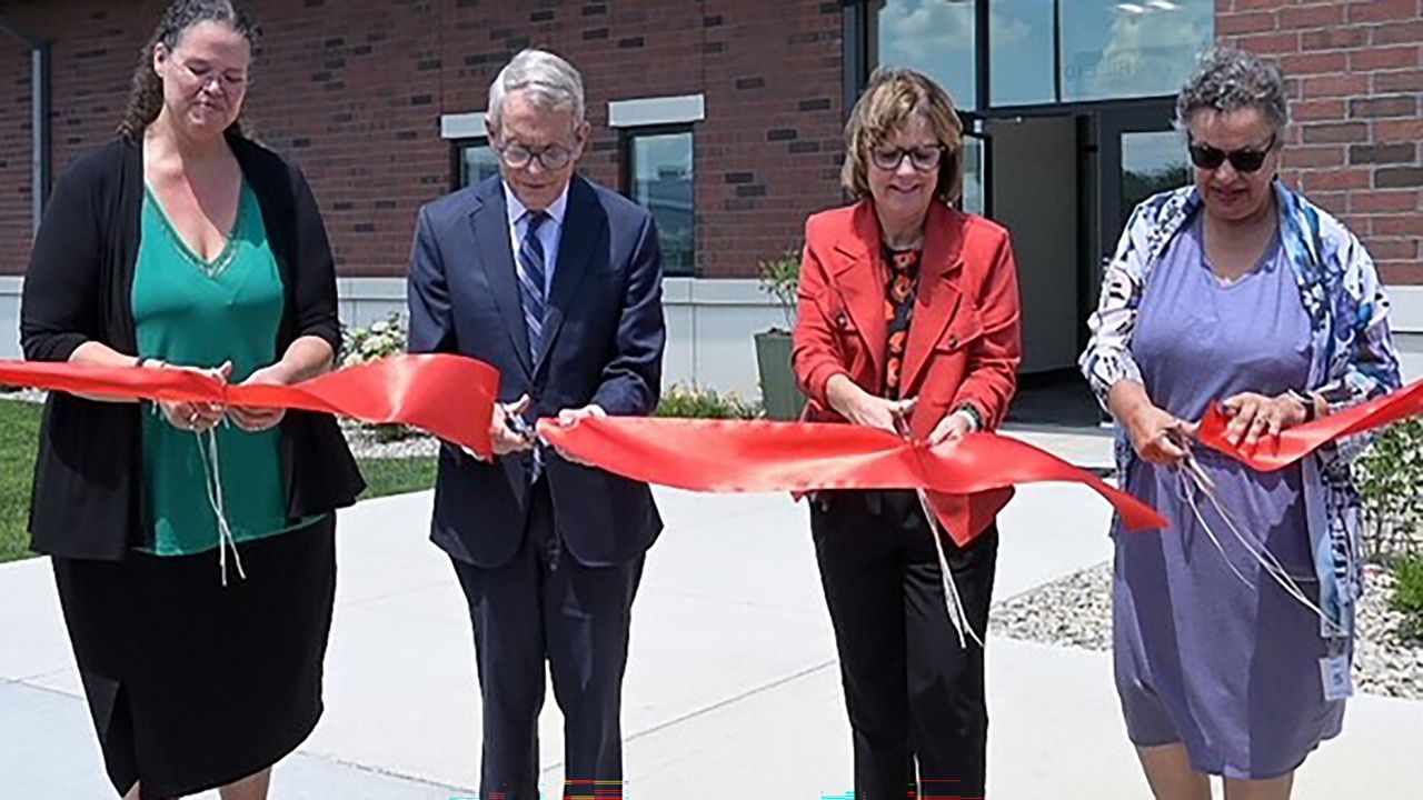 Ohio officals, including Gov. Mike DeWine (second from left) celebrate the opening of a new mental health treatment center at the Ohio Reformatory for Women on Tuesday, July 11. (Photo courtesy of Gov. Mike DeWine)