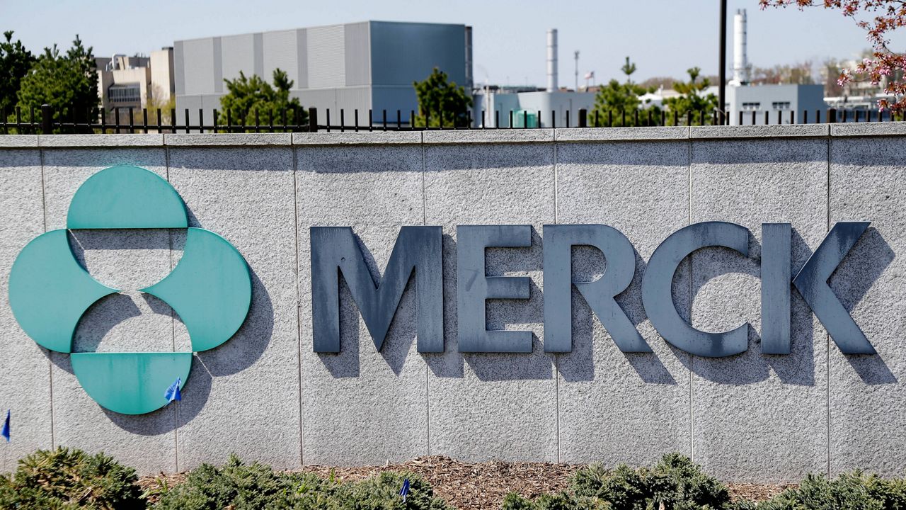 A signing bearing Merck's logo is seen at the company's headquarters in Kenilworth, N.J. Vials labeled as containing smallpox were reportedly found in a Merck facility outside Philadelphia on Monday. (AP Photo/Seth Wenig, File)
