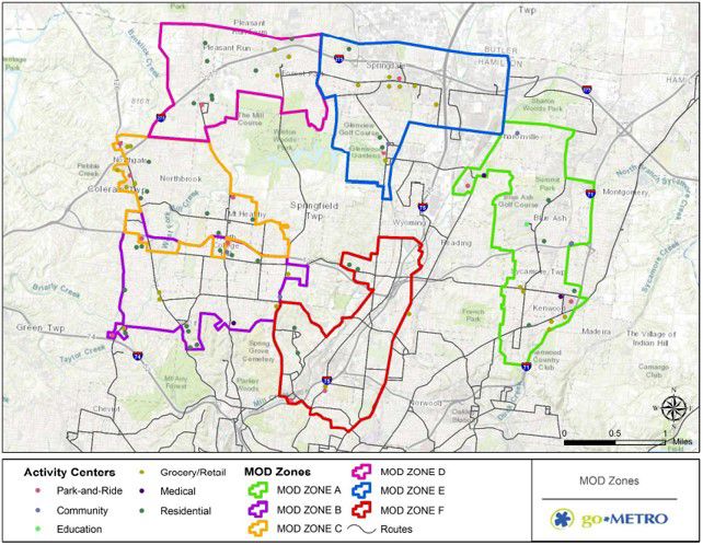 A map of the six MetroNow! zones. (Photo courtesy of Metro)