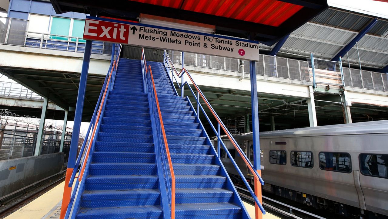 A Long Island Rail Road train stops on the tracks at the Willets Point railway station on Wednesday, Jan. 21, 2015.