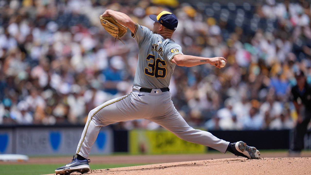 Milwaukee Brewers starting pitcher Tobias Myers