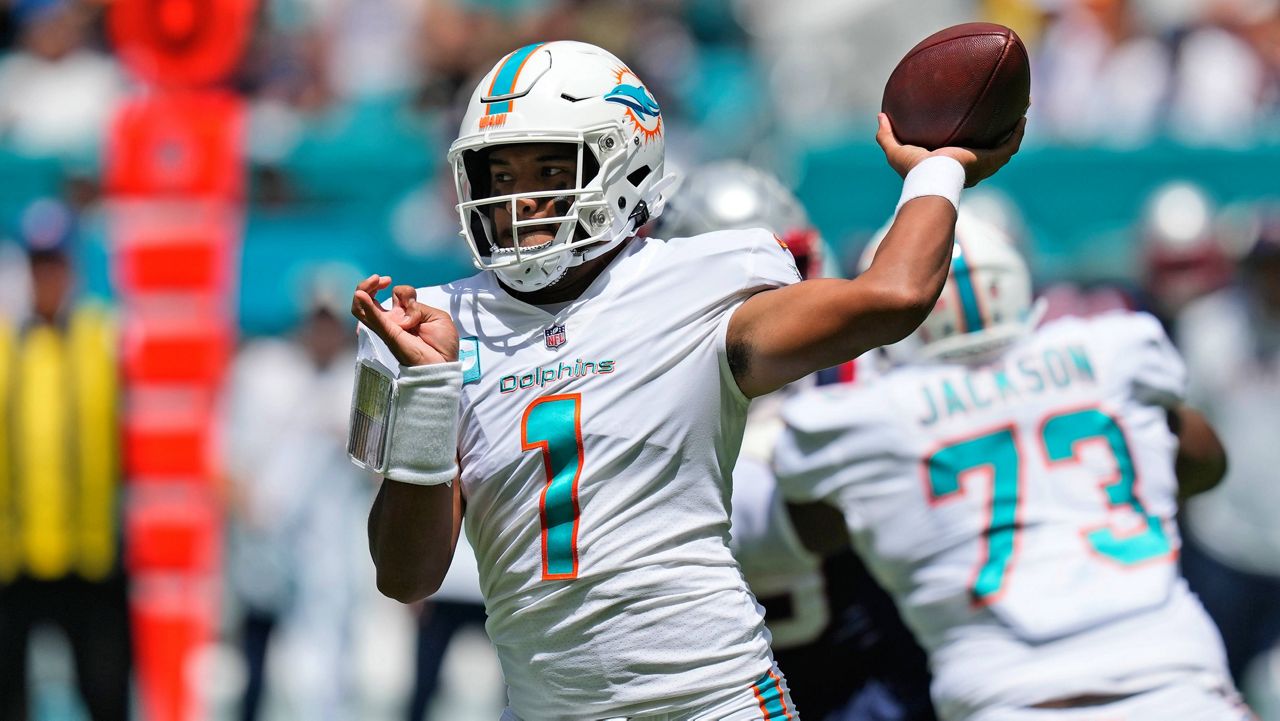 Hawaii native Tua Tagovailoa was 23-for-33 for 270 yards and a touchdown and no interceptions in a 20-7 win over New England on Sunday.