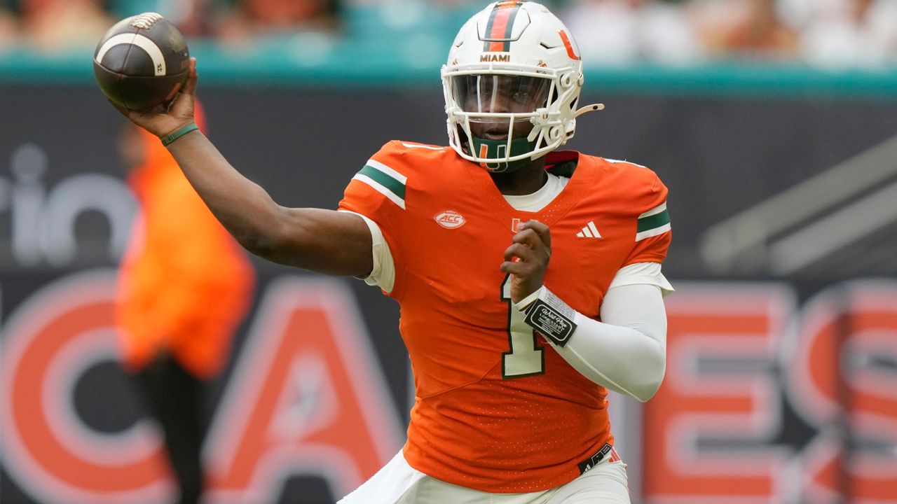 USF on Saturday will have to contend with Miami quarterback Cam Ward (pictured), who already has thrown for 11 touchdowns and is averaging more than 300 passing yards per game. (AP Photo/Lynne Sladky)