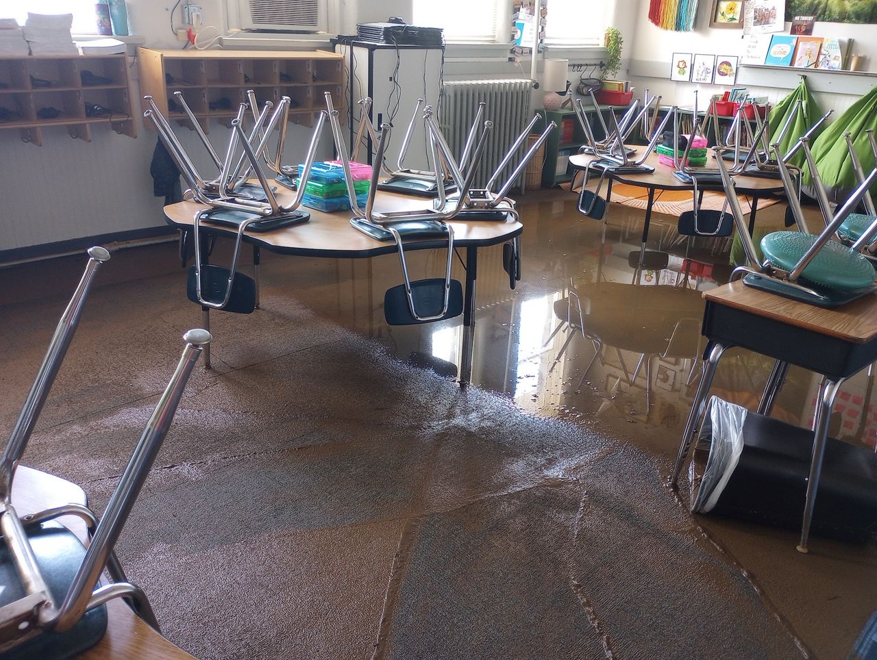 Micaville Elementary was flooded during Helene. (Courtesy: Melanie Bennett)