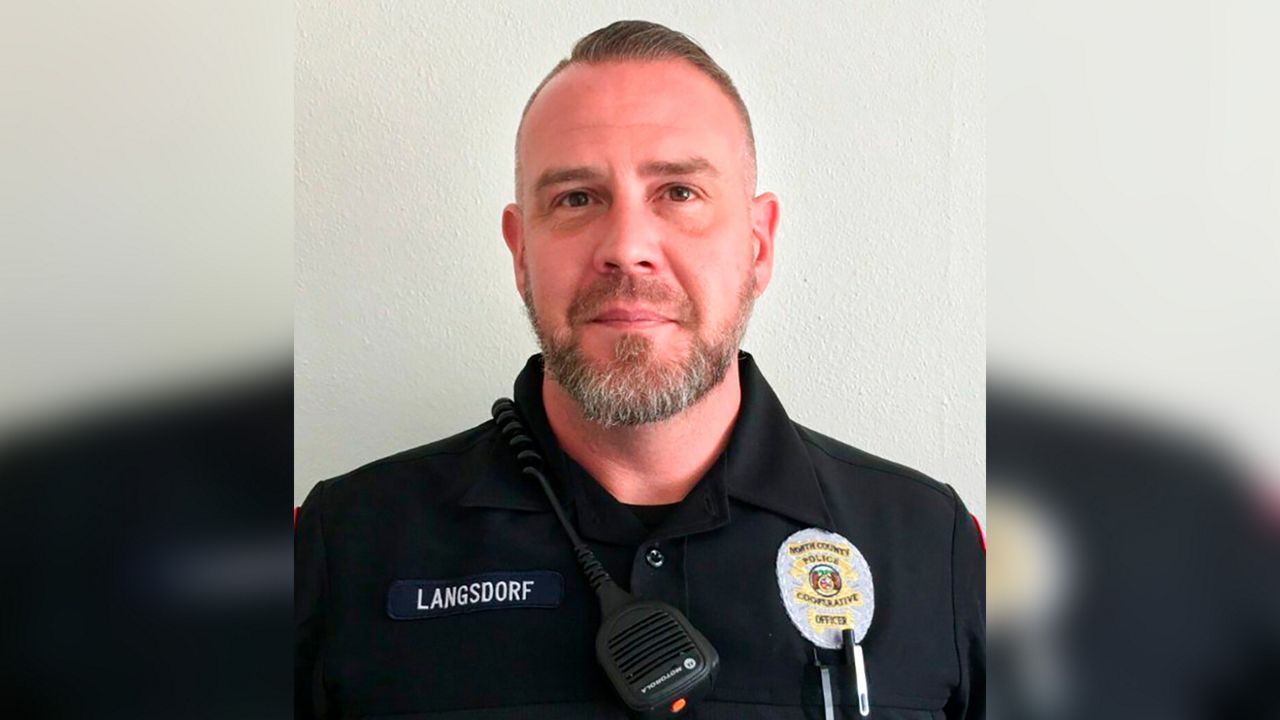 North County Police Cooperative Officer Michael Langsdorf. He was a 17-year law enforcement veteran and father of two teenagers. (Photo Credit: AP Archive/North County Police Cooperative)