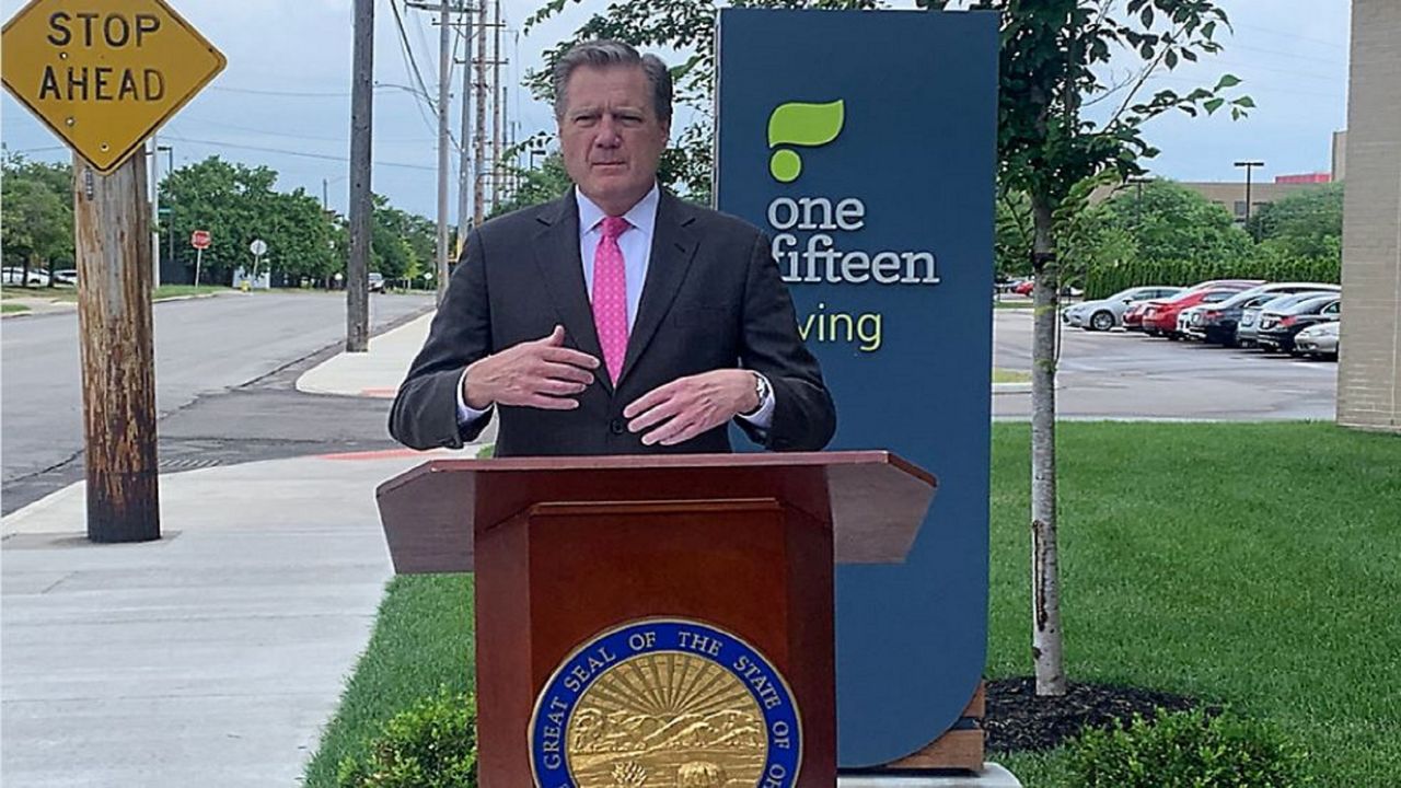 Congressman Mike Turner announces new Mainstream Mainstream Addiction and Treatment Act during a press conference on Tuesday. 
