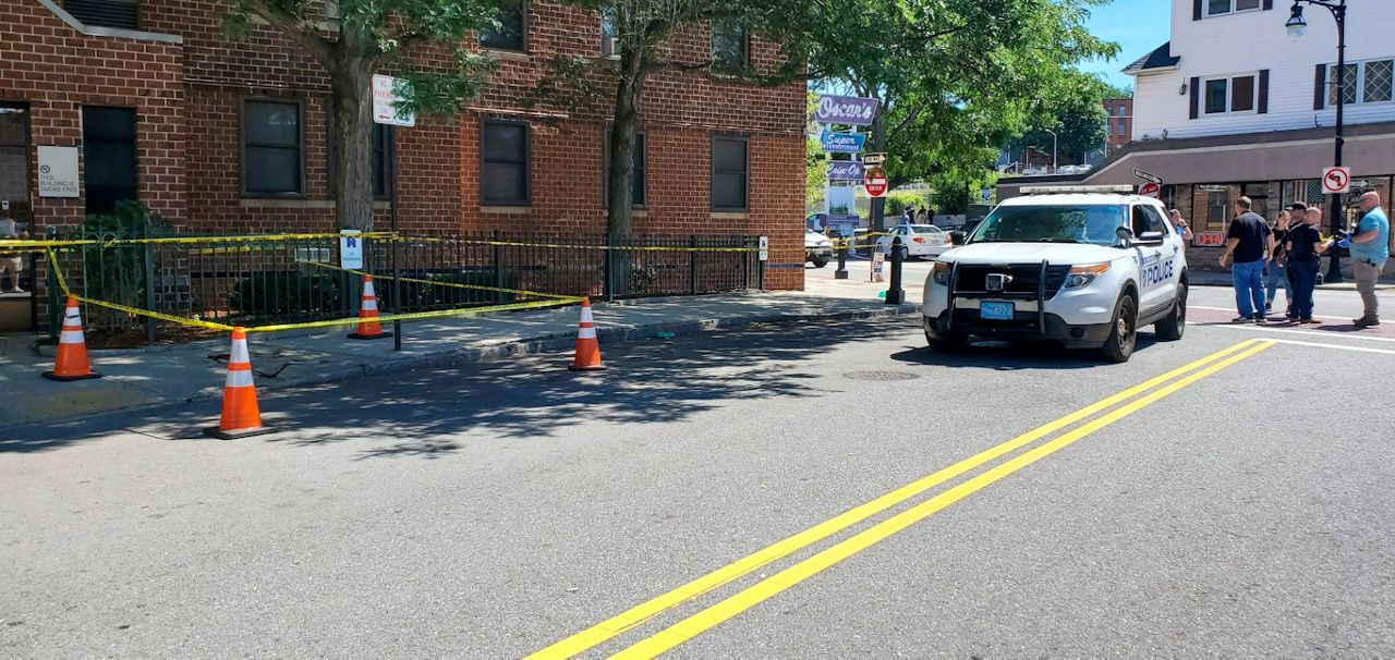 Officers were at the scene of the shooting on Thursday morning. Police tape blocked off an area on Lafayette Street near the corner of Milbury Street.