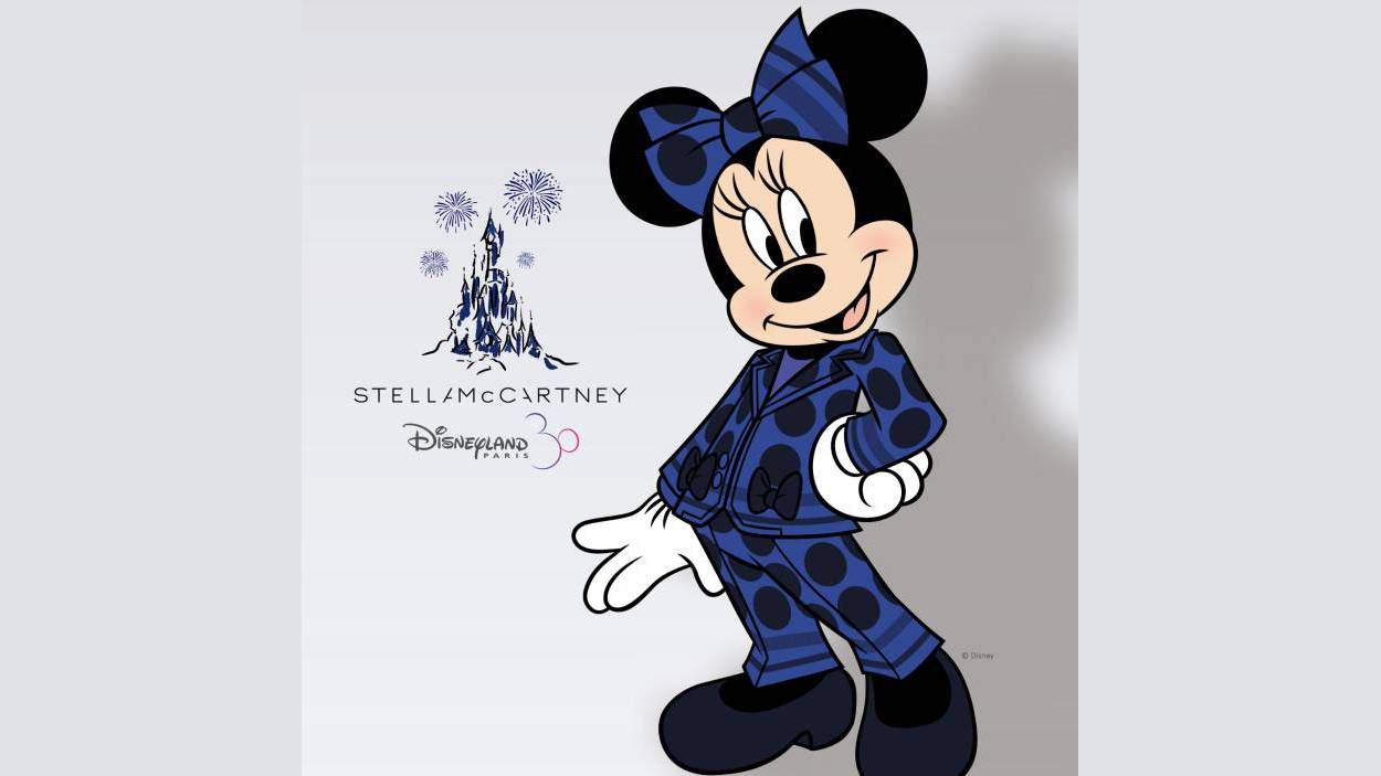 Minnie Mouse will wear this Stella McCartney pantsuit during March at Disneyland Paris. (The Walt Disney Company)