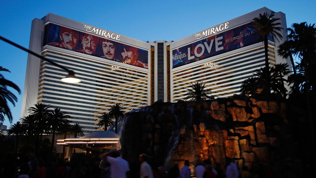 The Mirage Hotel and Casino is seen in Las Vegas, on May 3, 2018. (AP Photo/John Locher, File)