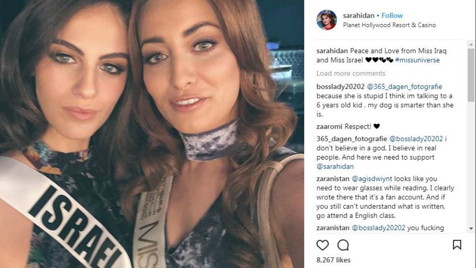 Miss Israel and Miss Iraq receive death threats following selfie. (Courtesy: Sarah Idan Instagram)