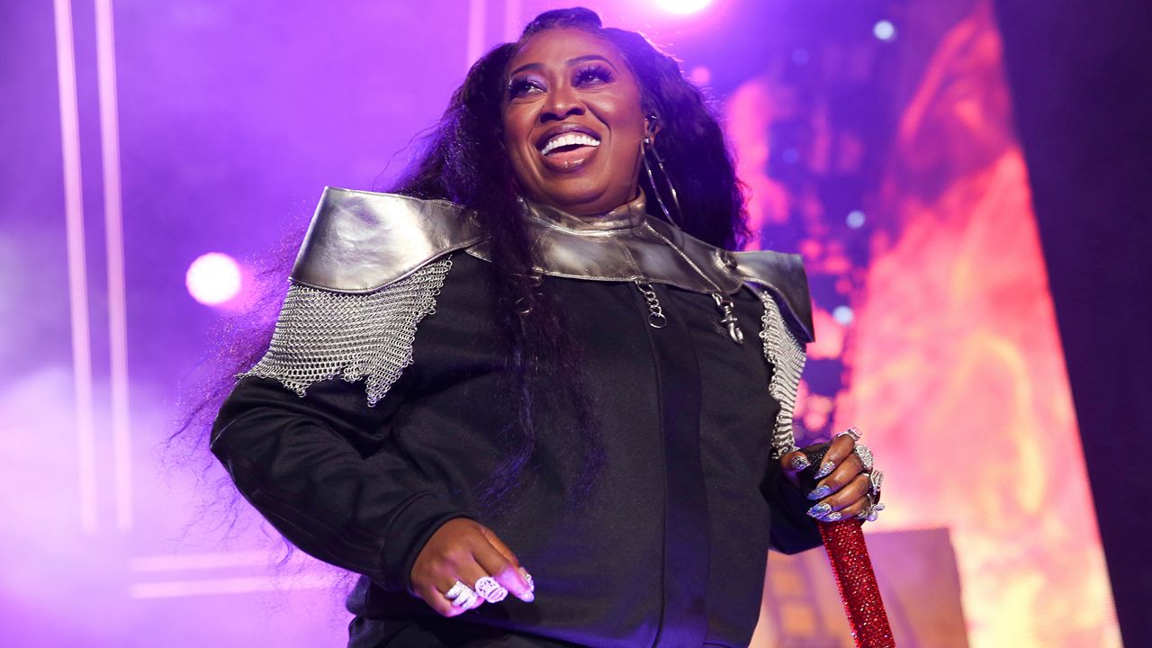 Missy Elliot performs at the 2019 Essence Festival at the Mercedes-Benz Superdome on Friday, July 5, 2019, in New Orleans. (Photo by Donald Traill/Invision/AP)