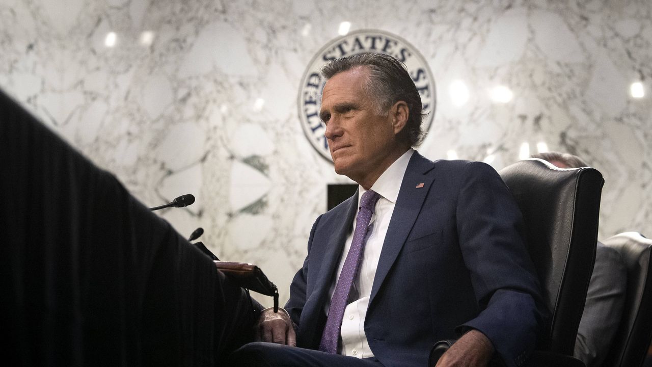 Utah Sen. Mitt Romney listens during a Senate Health, Education, Labor and Pensions Committee hearing on Capitol Hill in 2021. (Caroline Brehman/Pool via AP)